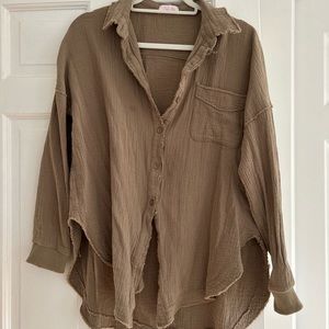 Pink Lily Button Down